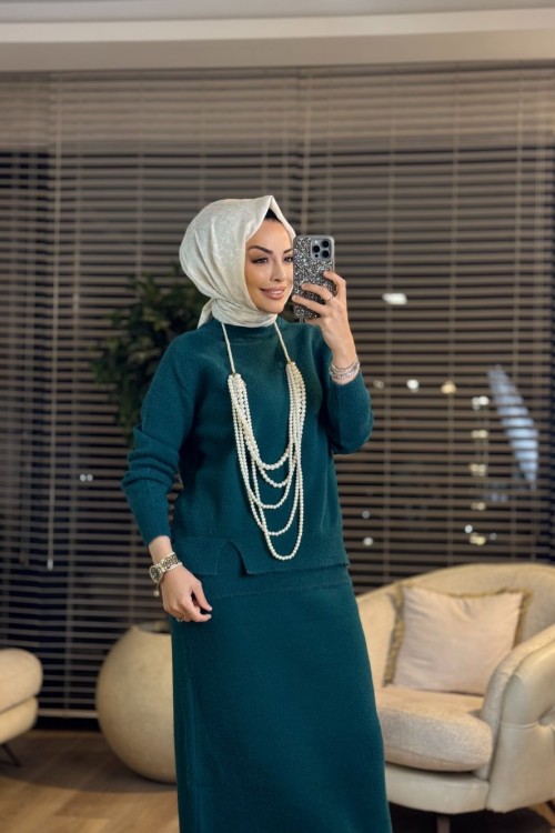 2964 Angora Etekli Takım Zümrüt