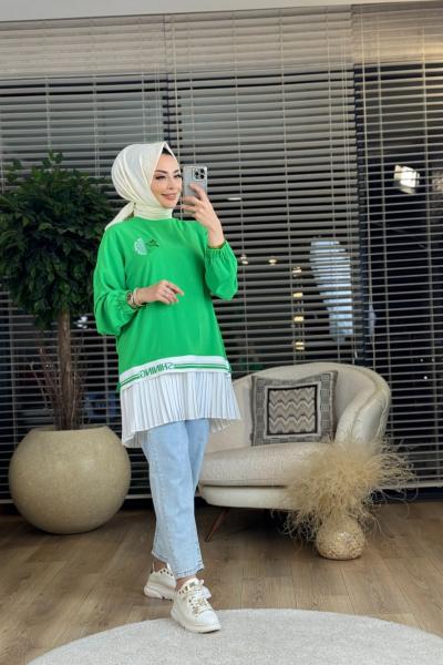 30156 Pilise Garni Nakışlı Tunik Benetton