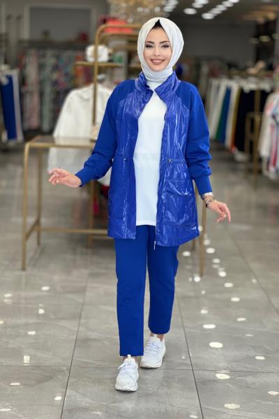 30246 Önü Naylon Kumaş İki İplik Takım Saks