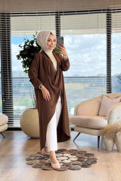 3047 Çapraz Tunik Kahve