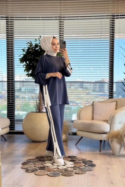 3047 Yanları İki Şeritli Takım Antrasit