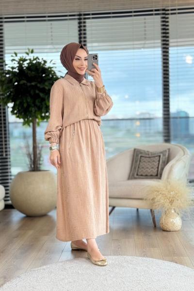 30816 Crash Tencel Ön Ferm. Etekli Takım Bej