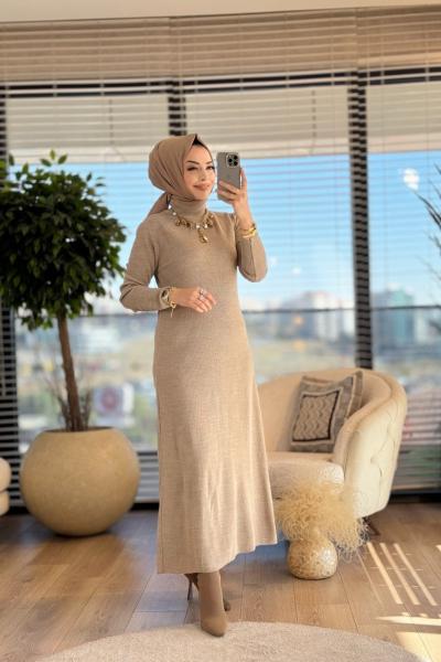 3113 Triko Çan Elbise Vizon