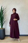 3115 Tencel Uzun Takım Bordo