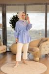 313-3 Tencel Roba Dikişli Gömlek Mavi
