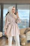 313-3 Tencel Roba Dikişli Gömlek Bej