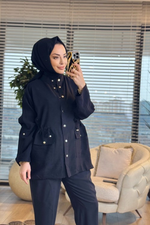 3280 Çıtçıt Detaylı Kap Siyah