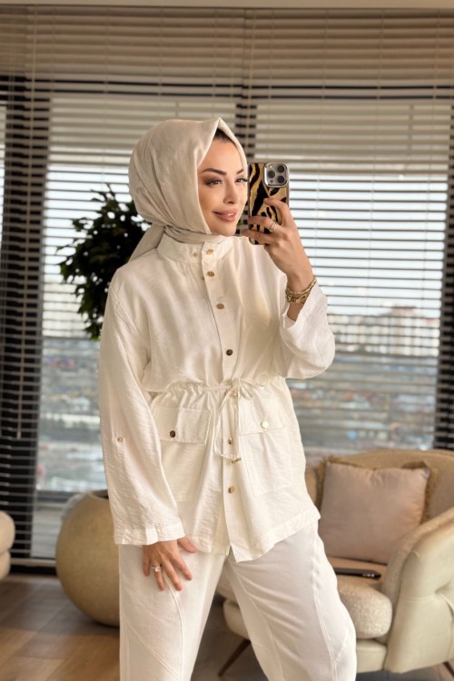 3280 Çıtçıt Detaylı Kap Ekru