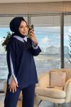 3314 Gömlek Yaka Garnili Takım Lacivert