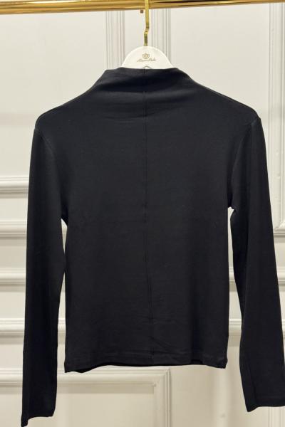 3324 Dikiş Detaylı Bluz Siyah