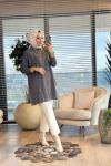 3399 Yarasa Kol Triko Tunik Antrasit