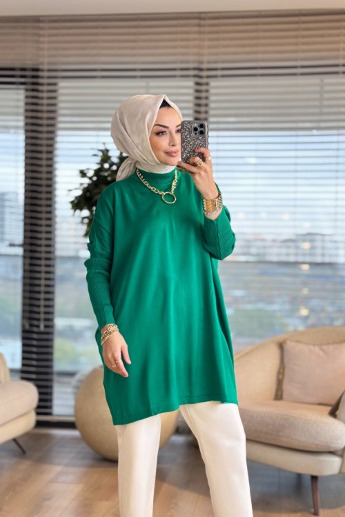 3399 Yarasa Kol Triko Tunik Benetton