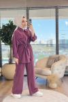 34025 Beli Tünelli Fermuarlı Takım Bordo