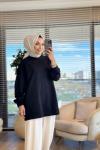34049 Taş Detaylı SweatShirt Siyah