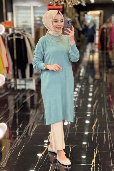3443 Nopen Fitilli Triko Tunik Mint