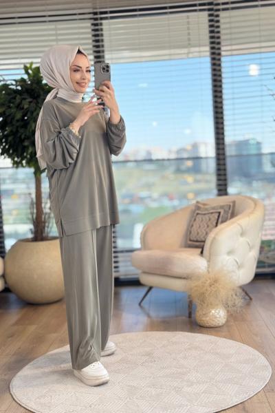 34701 Tonaton Önü Yazı Baskılı Takım Haki