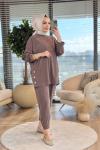 34833 Yanları Çıtçıtlı Takım Kahve