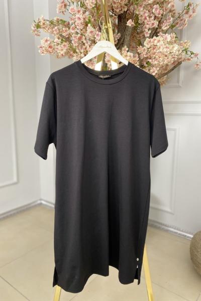 3600 Kısa Kol Penye Bluz Siyah