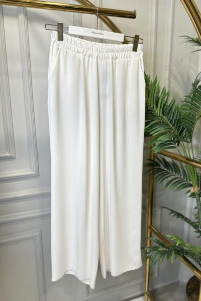 3692 Krep Bol Paça Pantolon Ekru