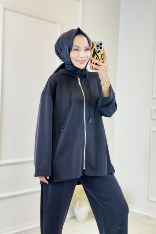 37950 Bomber Ve Pantolonlu Takım Siyah