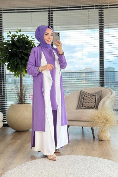 3906 Ayrobin 3lü Takım Lila