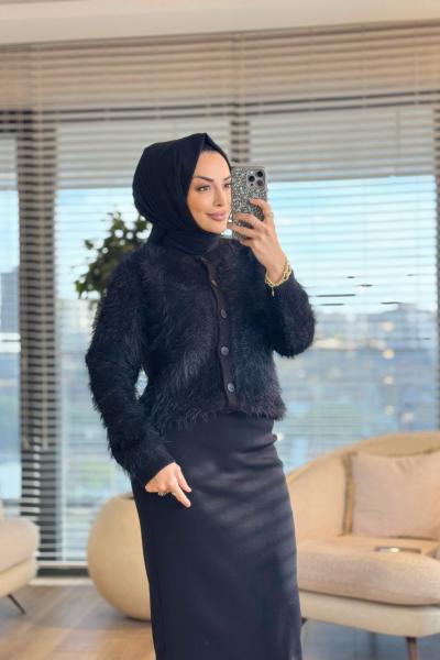 3949 Buse Hırka Siyah