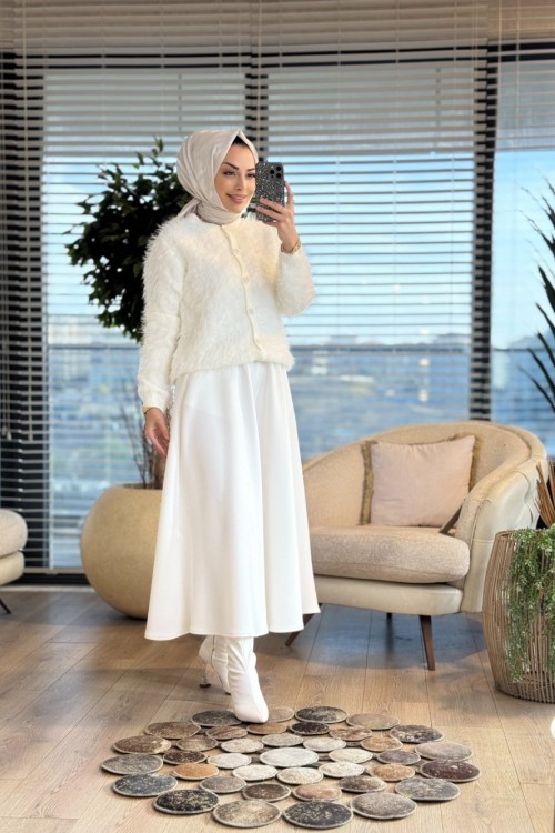 3949 Buse Hırka Ekru