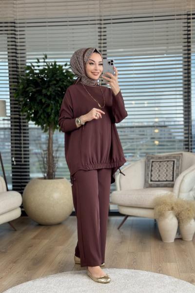 4003 Etek Ucu Lastikli Takım Kahve