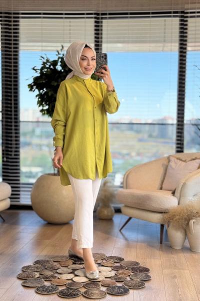 4008 Ada Gömlek  Yağ Yeşili