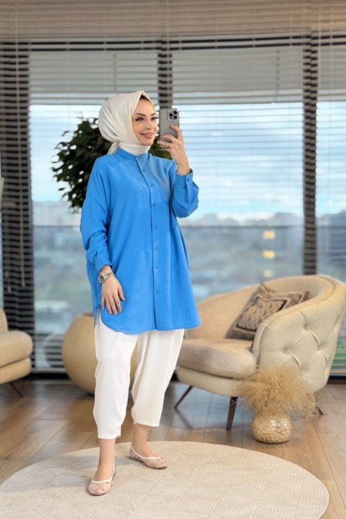 4008 Ada Gömlek Bebe Mavi