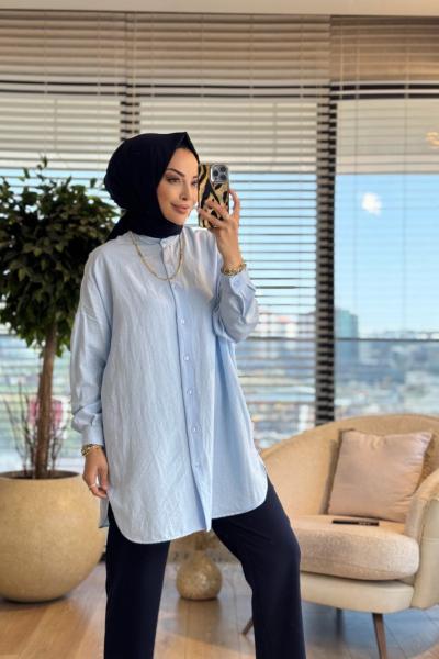 4008 Ada Gömlek Mavi