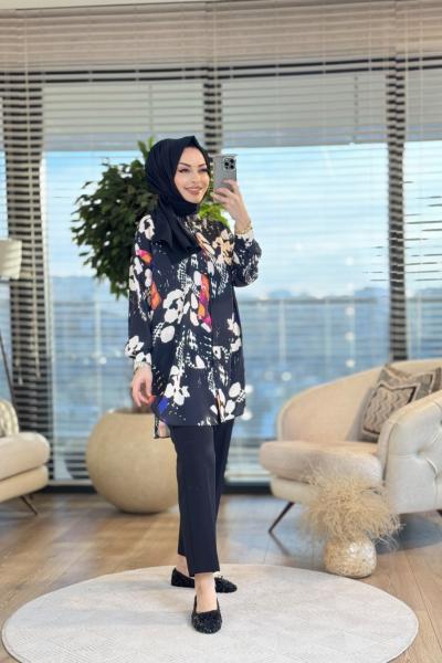 4016-1 Ege Yellow Stone Tunik Siyah