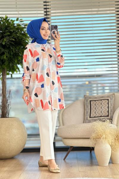 4016-3 Ege Gömlek Ekru Hardal