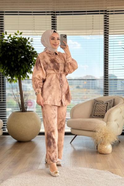 4026 Batik Desen Takım Latte