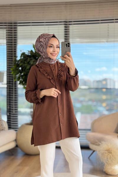 4028 Elsa Gömlek Kahve