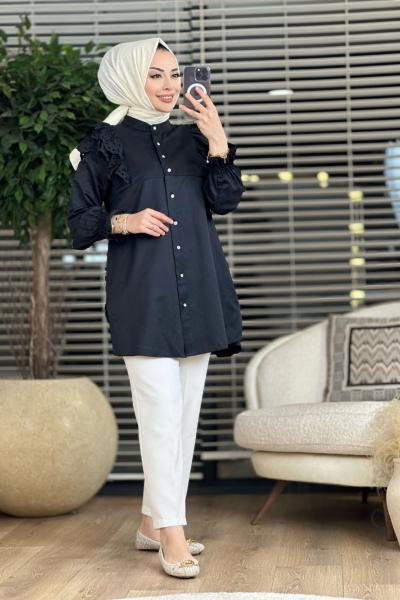 4114 Sahra Gömlek Siyah