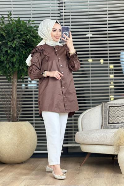 4114 Sahra Gömlek Kahve