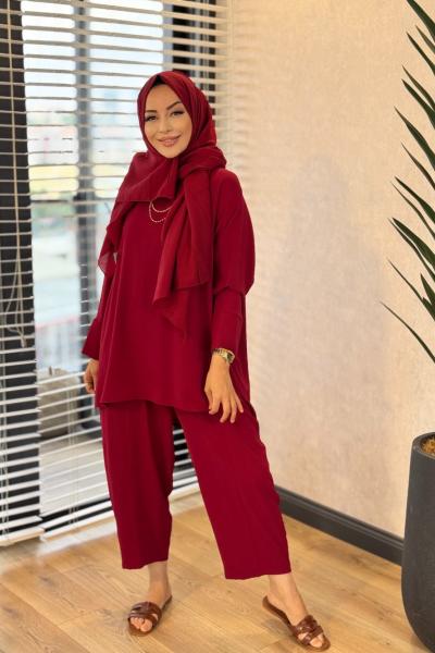 4119 Feriha Takım Bordo