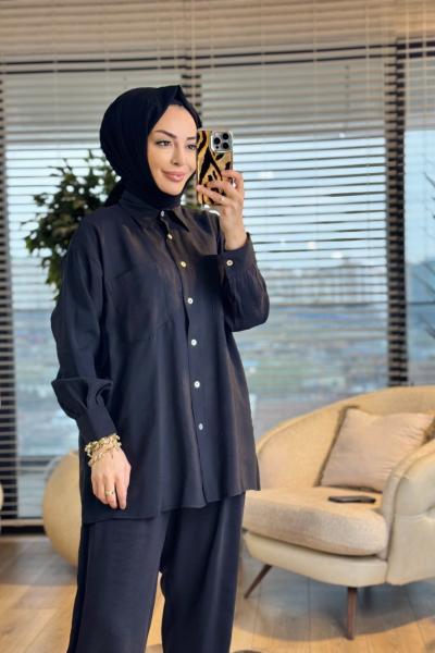 4123 Sedef Takım Siyah