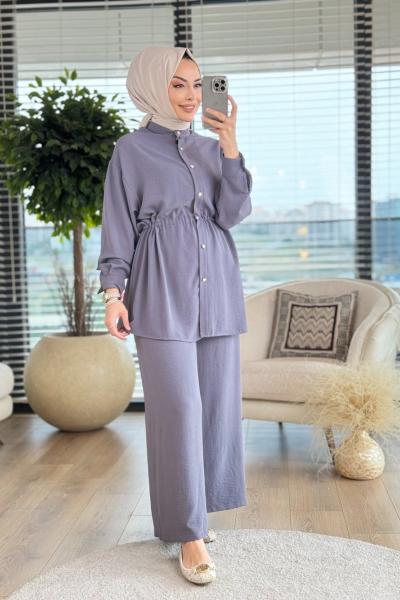 4130 Liza Pantolonlu Takım Antrasit