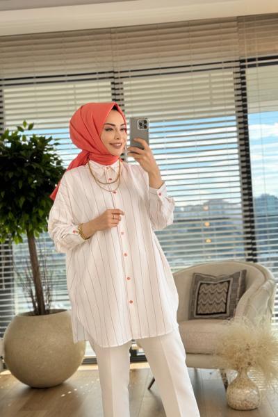 4132 Heybeli Tunik Gül