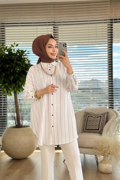 4132 Heybeli Tunik Vizon
