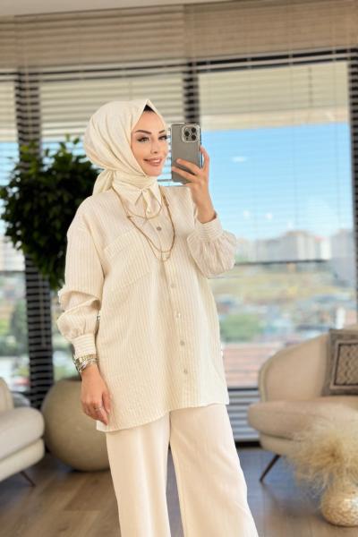 4133 Melisa Gömlek Ekru