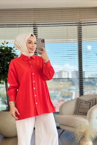 4134 Alya Gömlek Mercan