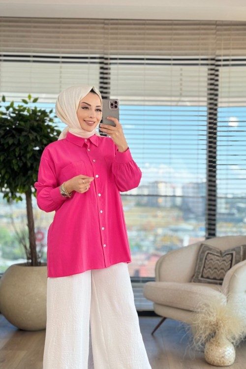 4134 Alya Gömlek Fuşya