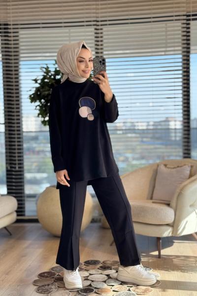4137 Efsane Nakışlı Takım Siyah