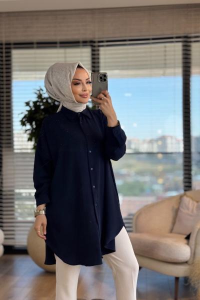 4143 Stone Tunik Lacivert