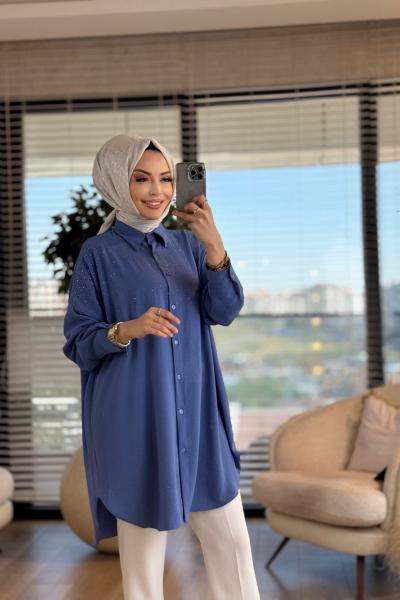 4143 Stone Tunik İndigo