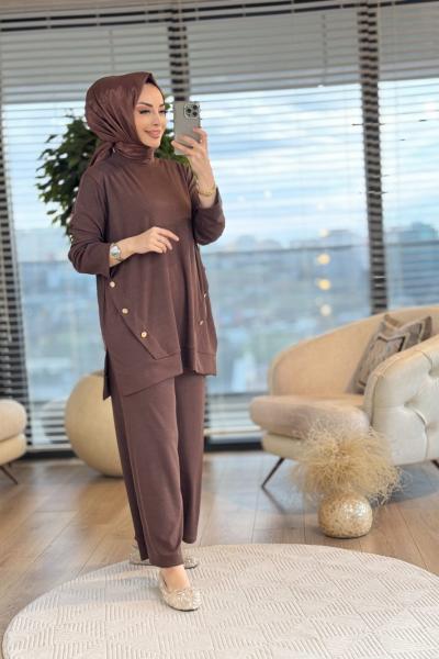 4144 Selen Takım Kahve