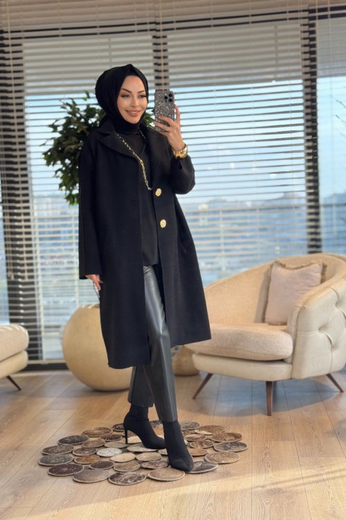 4147 Diana Kaşmir Kap Siyah